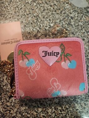 Juicy Couture Pink Lemonaode Retro Cherry  Wallet ID organizer